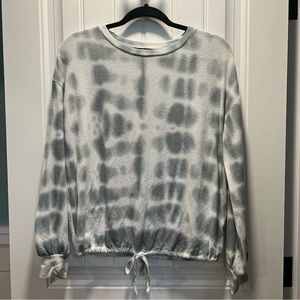Fred David Tie Dye Tie Waist Long Sleeved Polar Fleece‎ Top. Size Medium.